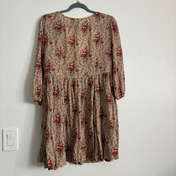 Ralph Lauren Denim & Supply Floral Red and Tan Gauze Dress. Size Large Spring. - Picture 9 of 13